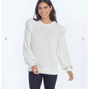 NWT Summersalt The Flirty Ruffle Sleeve Sweater Classic preppy coastal girly